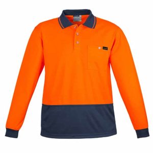 Syzmik Mens Hi Vis Comfort Back Long Sleeve Polo