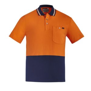 Syzmik Mens Hi Vis Cotton Short Sleeve Polo