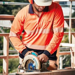 Syzmik Unisex Hi Vis Segmented Tape Long Sleeve Polo