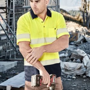 Syzmik Unisex Hi Vis Segmented Tape Short Sleeve Polo