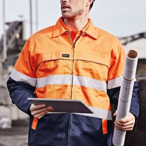 Syzmik Mens Hi Vis Cotton Drill Jacket