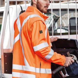 Syzmik Unisex Hi Vis X Back 2 In 1 Softshell Jacket