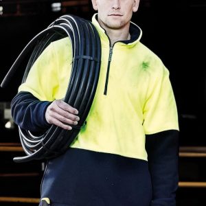 Syzmik Unisex Hi Vis 1/2 Zip Polar Fleece Pullover