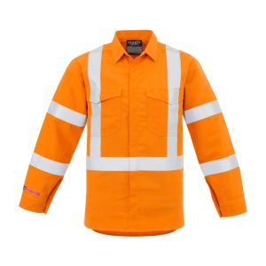 Syzmik Mens Red Flame Hi Vis X Back Shirt