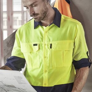 Syzmik Mens Hi Vis Outdoor Long Sleeve Shirt