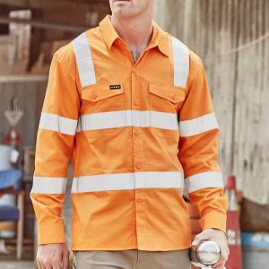 Syzmik Mens Bio Motion VIC Rail Long Sleeve Shirt
