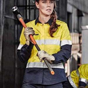 Syzmik Womens Rugged Cooling Hi Vis Taped Long Sleeve Shirt
