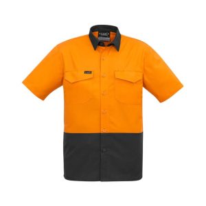 Syzmik Mens Rugged Cooling Hi Vis Short Sleeve Shirt