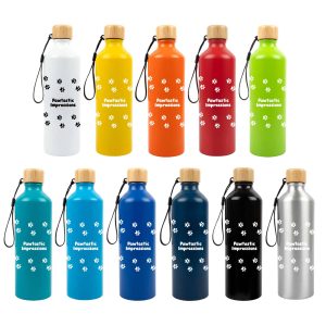 Gelato Aluminium Drink Bottle with Bamboo Lid
