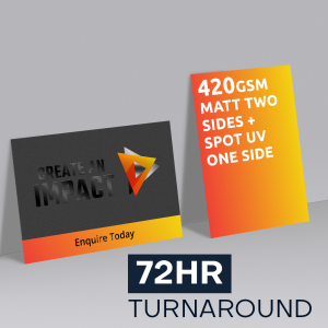 420gsm Artboard Matt Cello Two Sides + Spot UV One Side
